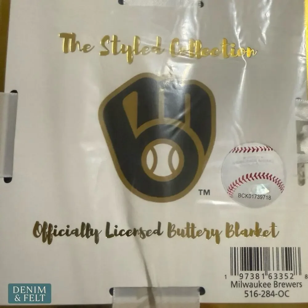 NEW‎ Milwaukee Brewers Buttery Blanket Ombre Check 50x70 MLB Soft Plush Throw